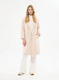 Unlined coat with belt Ivory