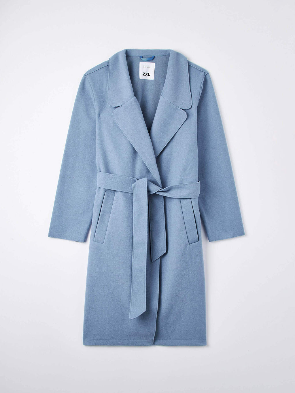 Unlined coat with belt Ivory