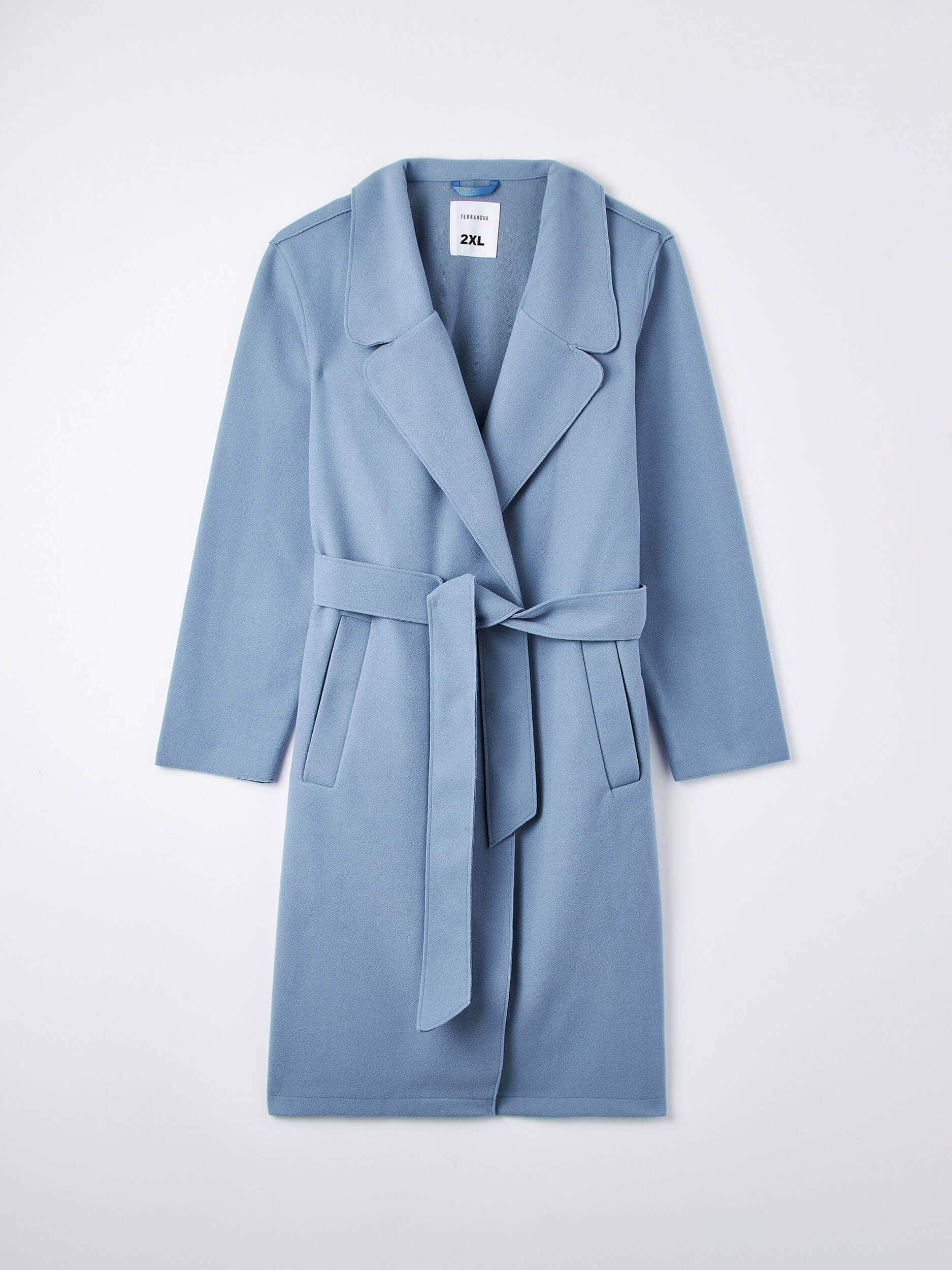 Unlined coat with belt Ivory