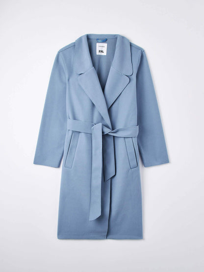 Unlined coat with belt Ivory