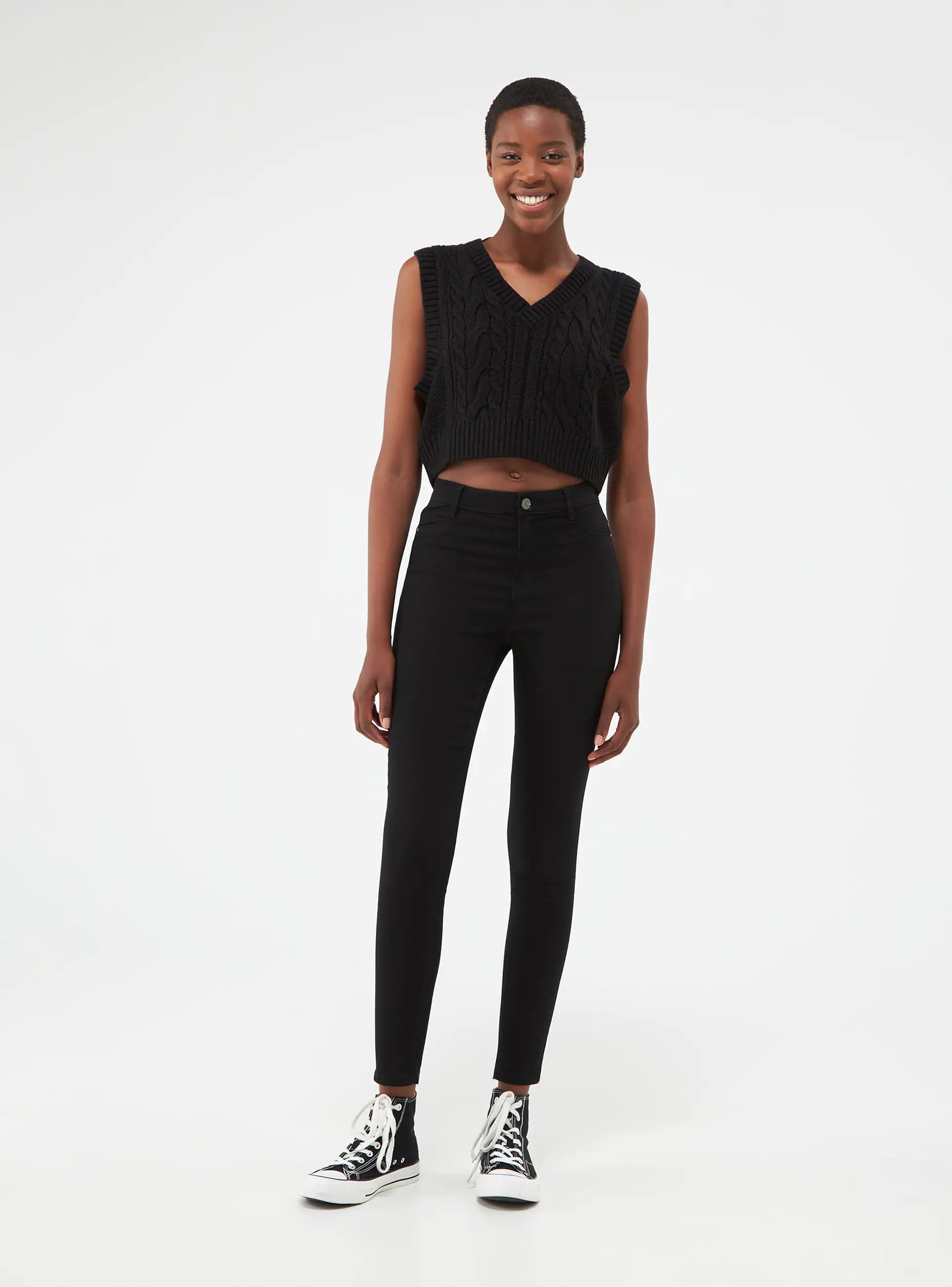 High-waisted skinny pants
