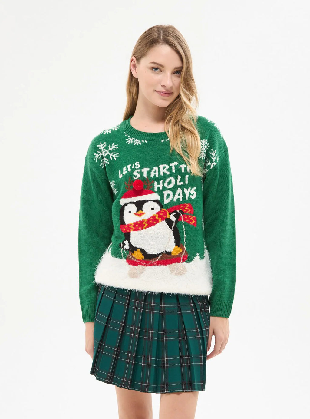 Christmas sweater with penguin